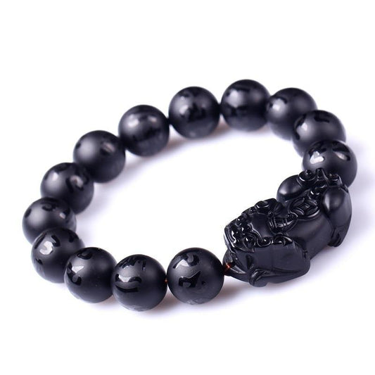 Black Natural Obsidian Stone Bracelets - L & M Kee, LLC