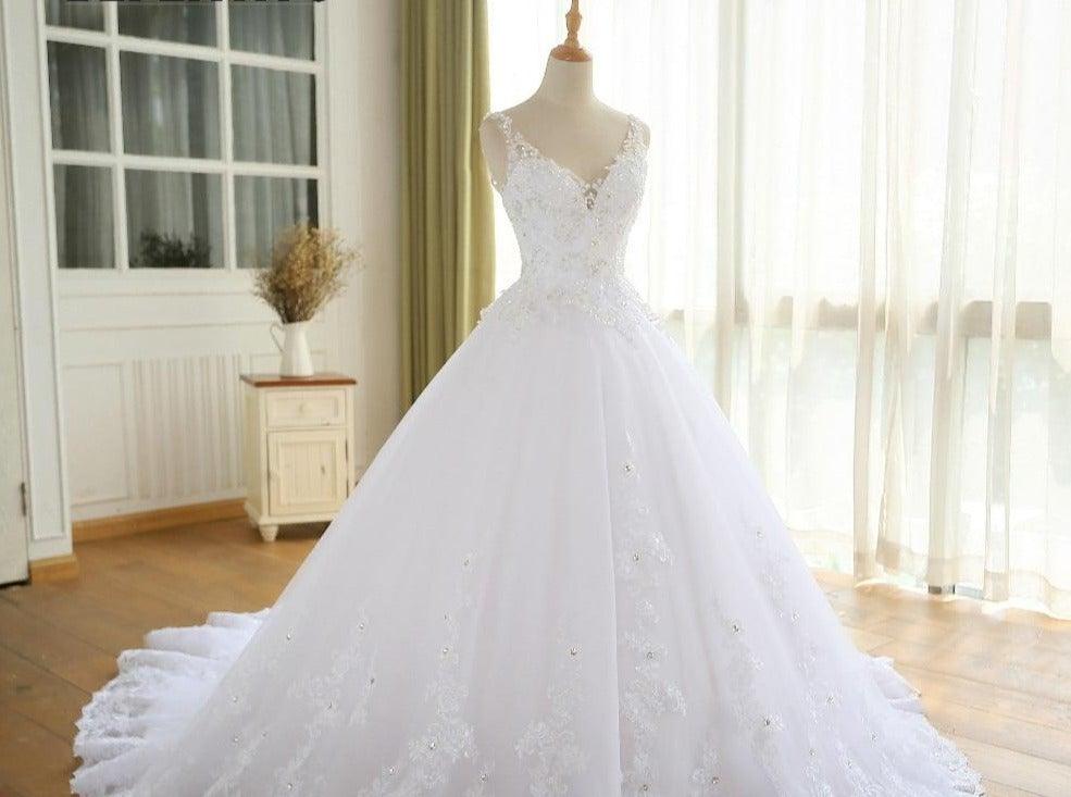 Gorgeous Ball Gown Wedding Dress With Lace - L & M Kee, LLC
