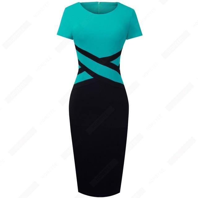Contrast Bodycon Dress - L & M Kee, LLC