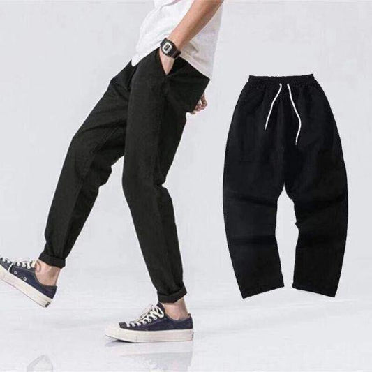 Solid Black Color Stitching Streetwear Hip Hop Cargo Pants - L & M Kee, LLC