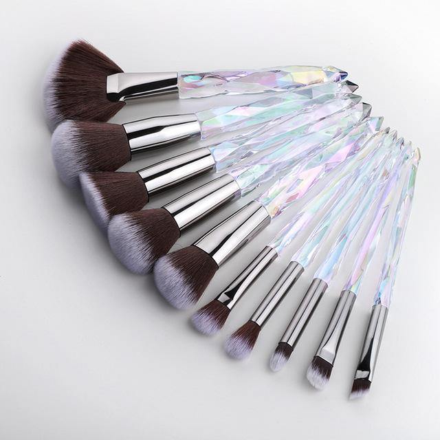 Crystal Colors Makeup Brushes 10 Pcs Set - L & M Kee, LLC