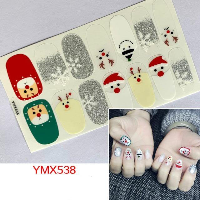 14Tips/Sheet Holiday Festive Nail Art Stickers-L & M Kee, LLC