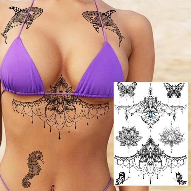 Black Henna Lace Temporary Tattoos - L & M Kee, LLC