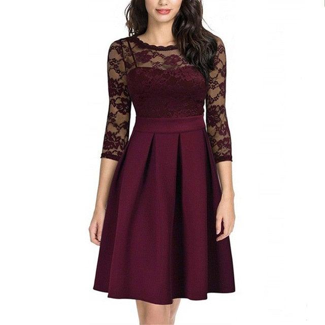 Elegance Summer Lace Chiffon Dress – L & M Kee, LLC
