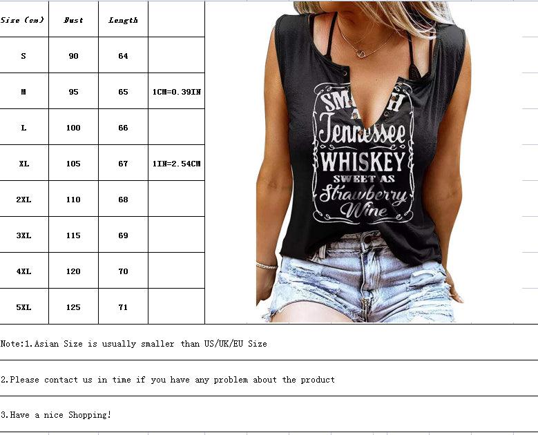 Whiskey V-neck Sleeveless T-shirt - L & M Kee, LLC