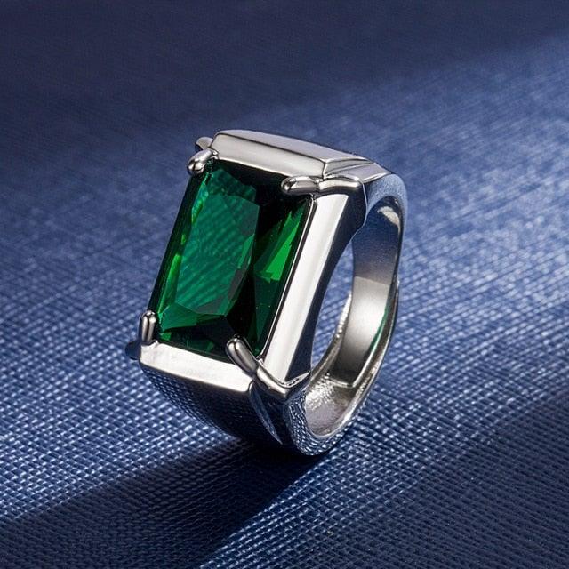 Luxury Men Silver 925 Jewelry with Sapphire Emerald Gemstone - L & M Kee, LLC