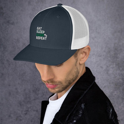 Eat Sleep Game Repeat Trucker Cap - L & M Kee, LLC