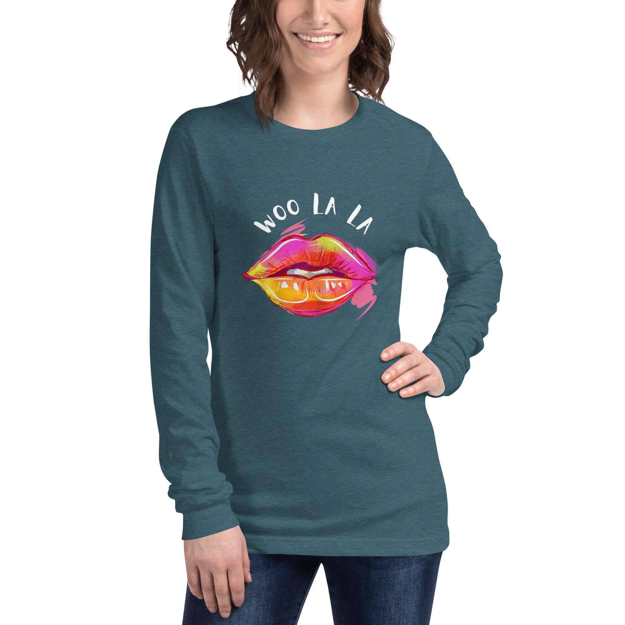 Woo La La Lips Unisex Long Sleeve Tee - L & M Kee, LLC