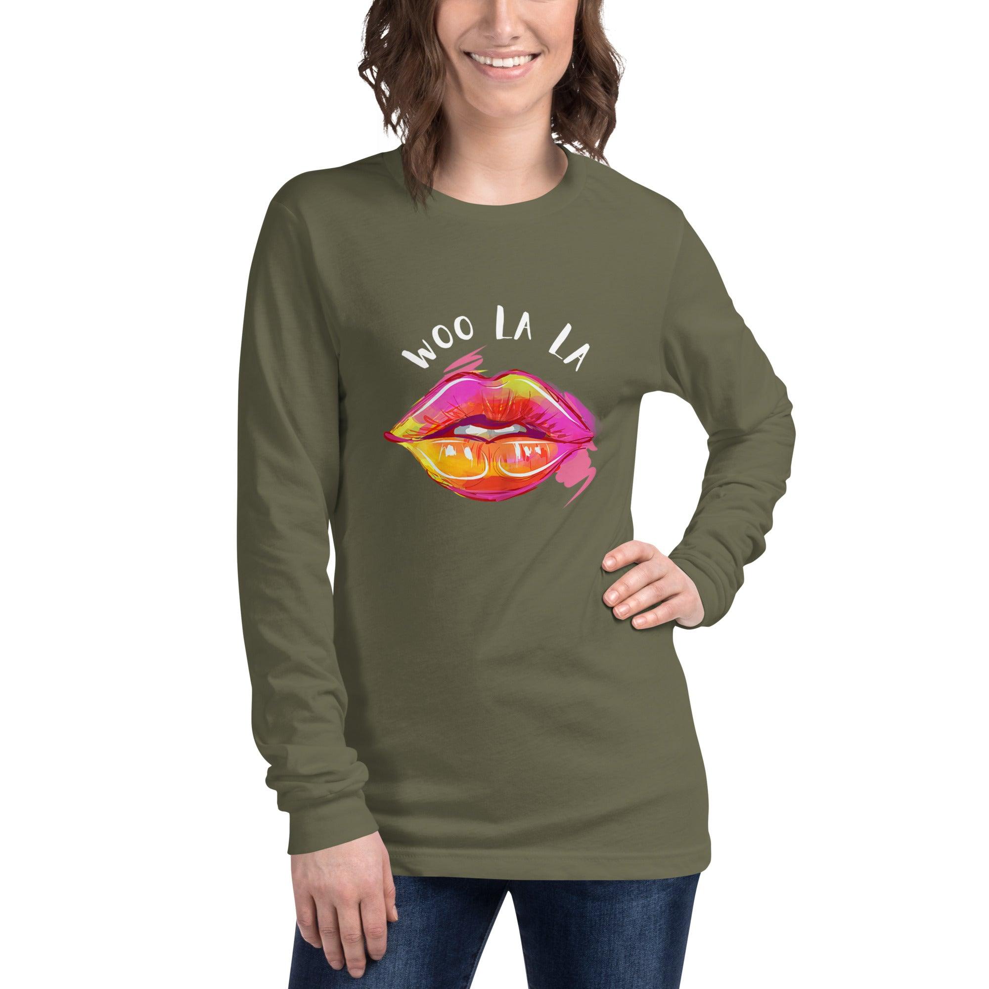 Woo La La Lips Unisex Long Sleeve Tee - L & M Kee, LLC