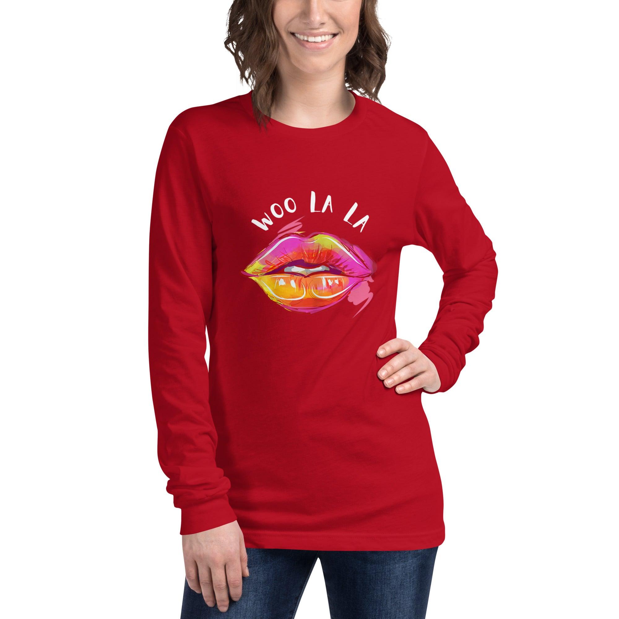 Woo La La Lips Unisex Long Sleeve Tee - L & M Kee, LLC