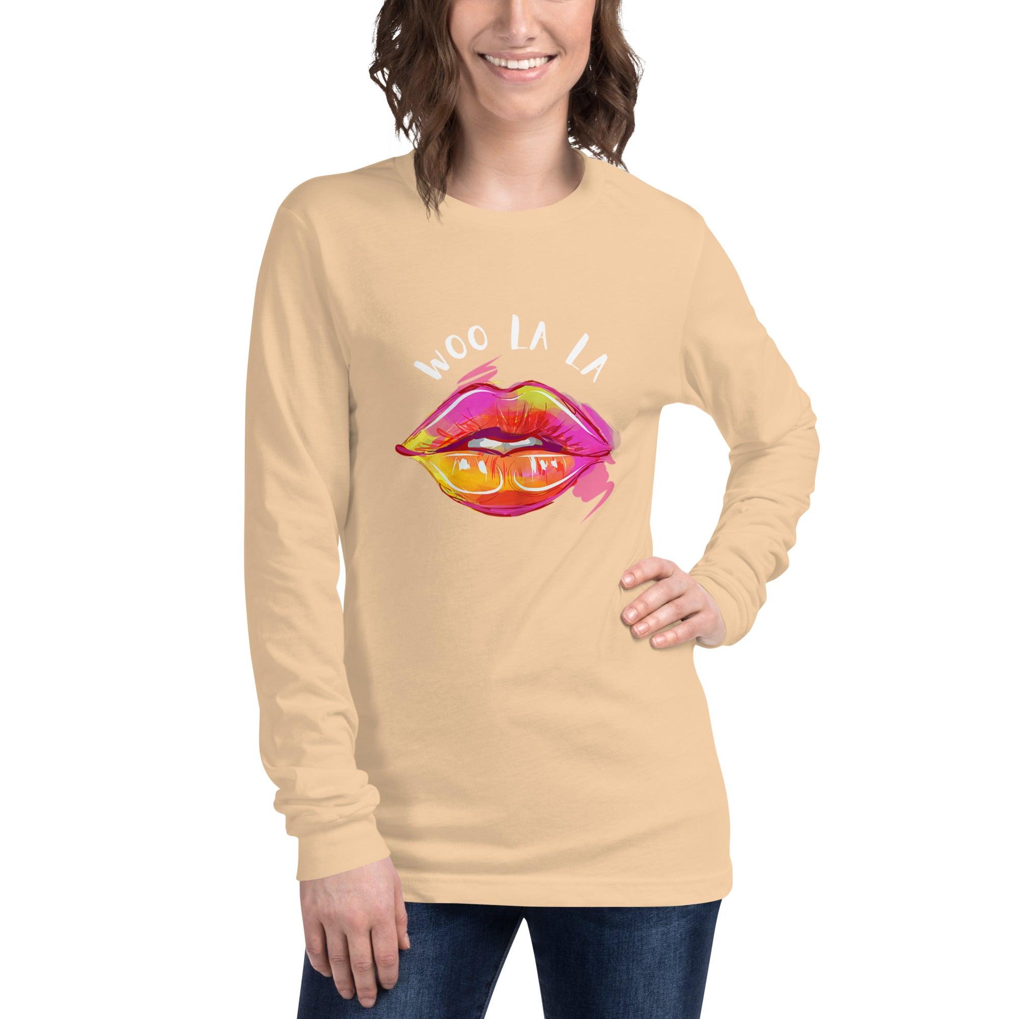 Woo La La Lips Unisex Long Sleeve Tee - L & M Kee, LLC