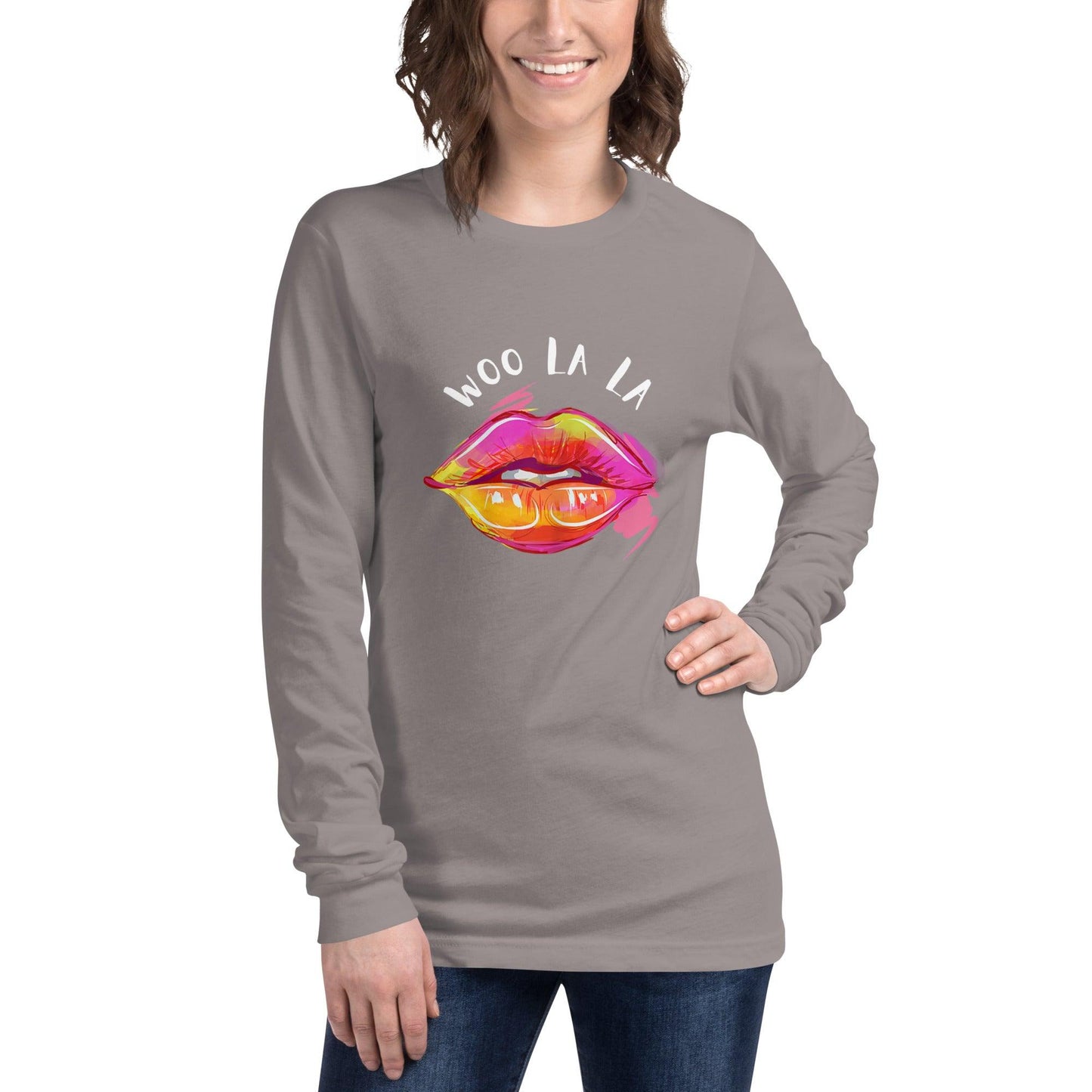 Woo La La Lips Unisex Long Sleeve Tee - L & M Kee, LLC