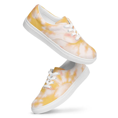 Peach Tie Dye Women’s Lace-up Canvas Shoes - L & M Kee, LLC