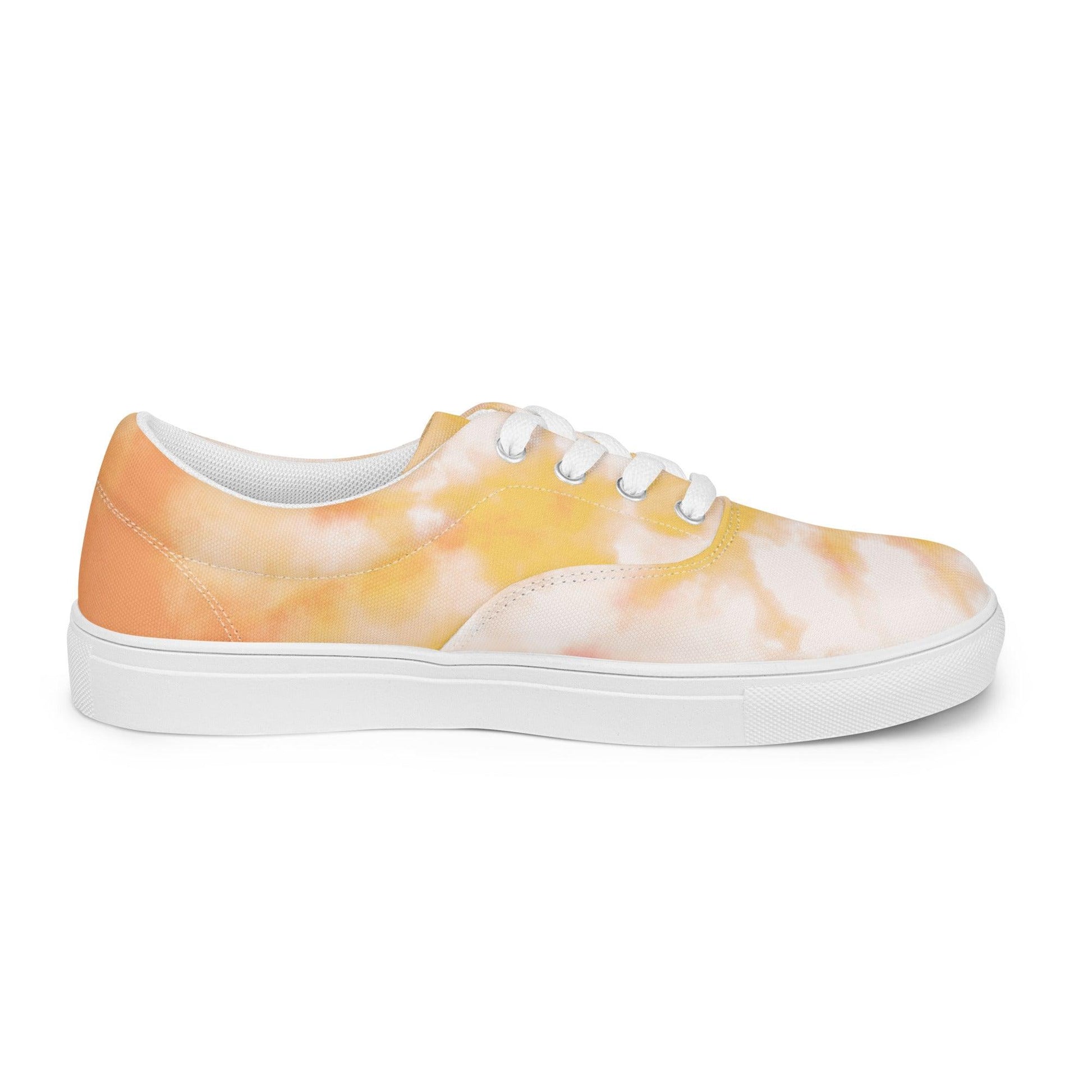 Peach Tie Dye Women’s Lace-up Canvas Shoes - L & M Kee, LLC