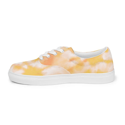 Peach Tie Dye Women’s Lace-up Canvas Shoes - L & M Kee, LLC