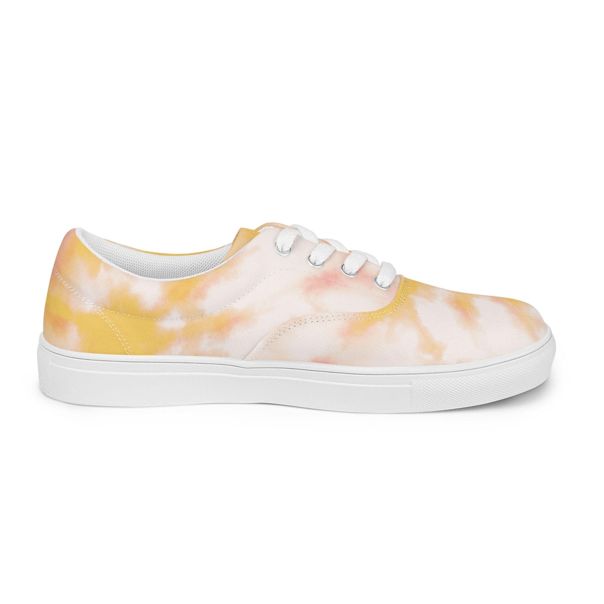Peach Tie Dye Women’s Lace-up Canvas Shoes - L & M Kee, LLC
