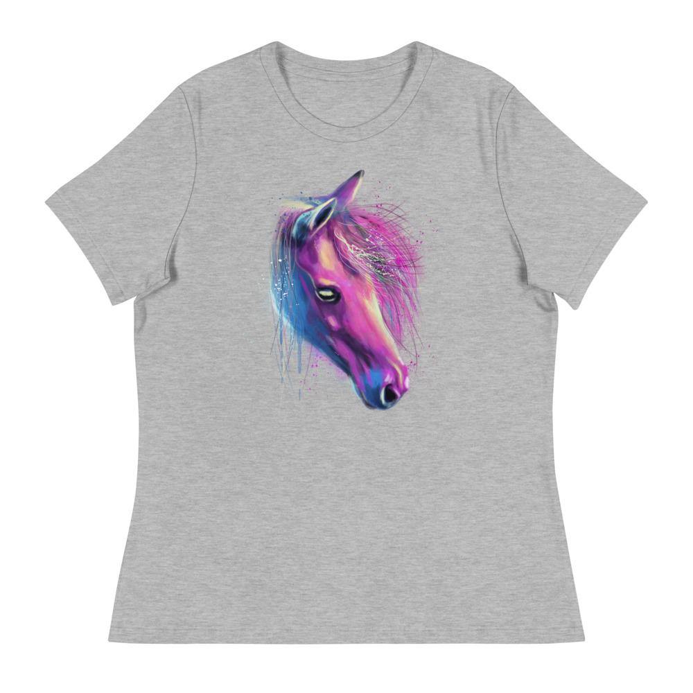 Pretty Pink Horse Head Women's Relaxed T-Shirt - L & M Kee, LLC