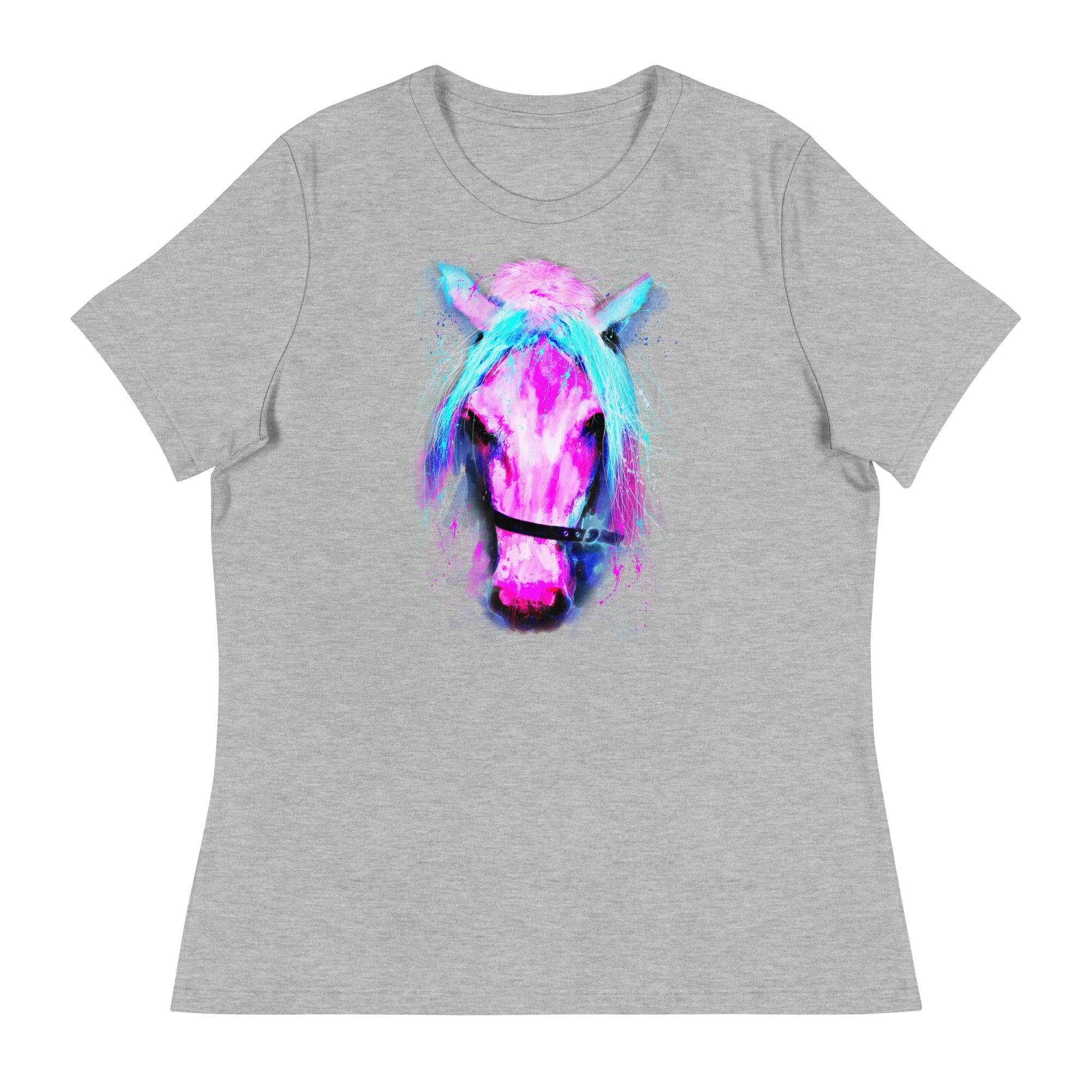 Pretty Pink Pony Relaxed T-Shirt - L & M Kee, LLC