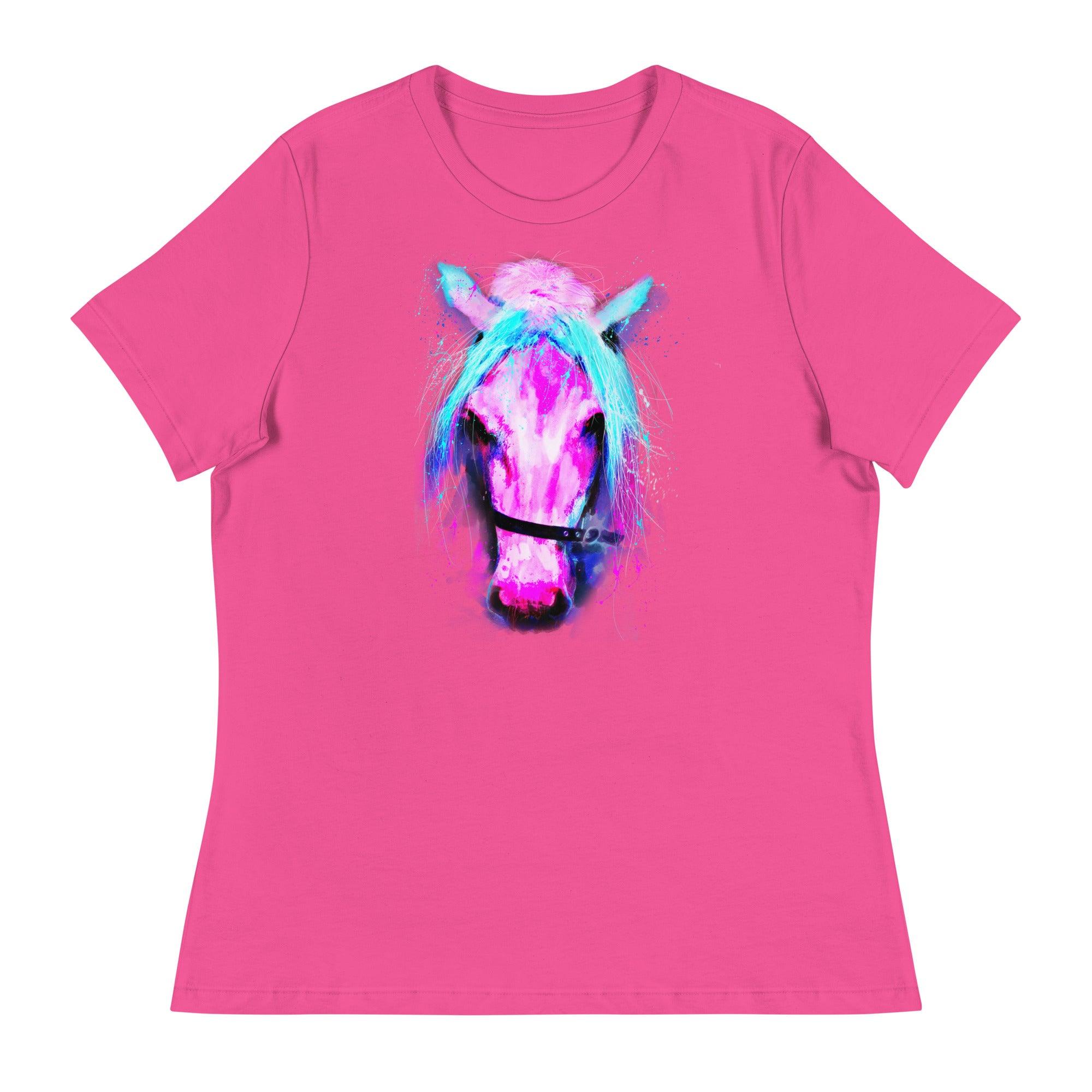 Pretty Pink Pony Relaxed T-Shirt - L & M Kee, LLC