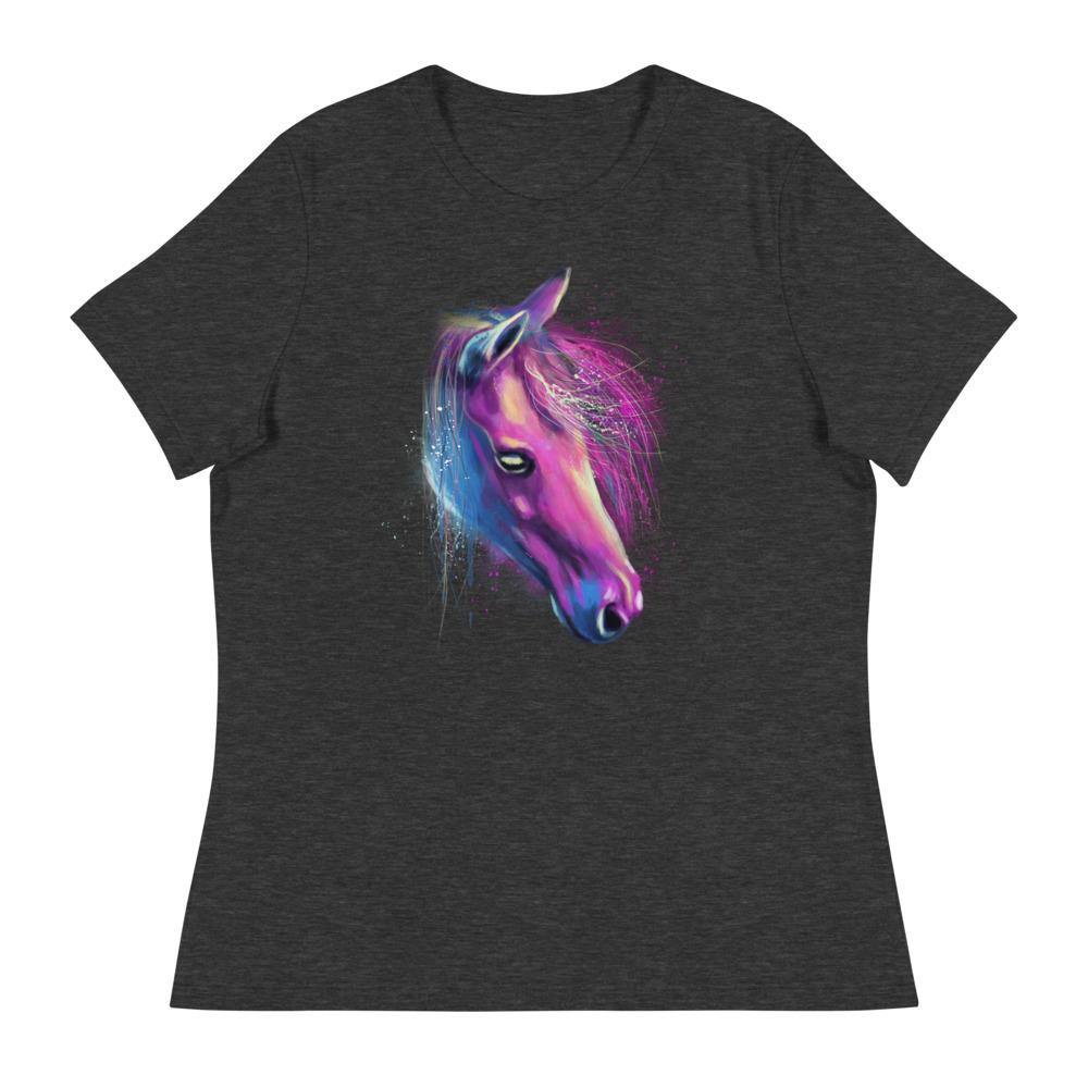 Pretty Pink Horse Head Women's Relaxed T-Shirt - L & M Kee, LLC