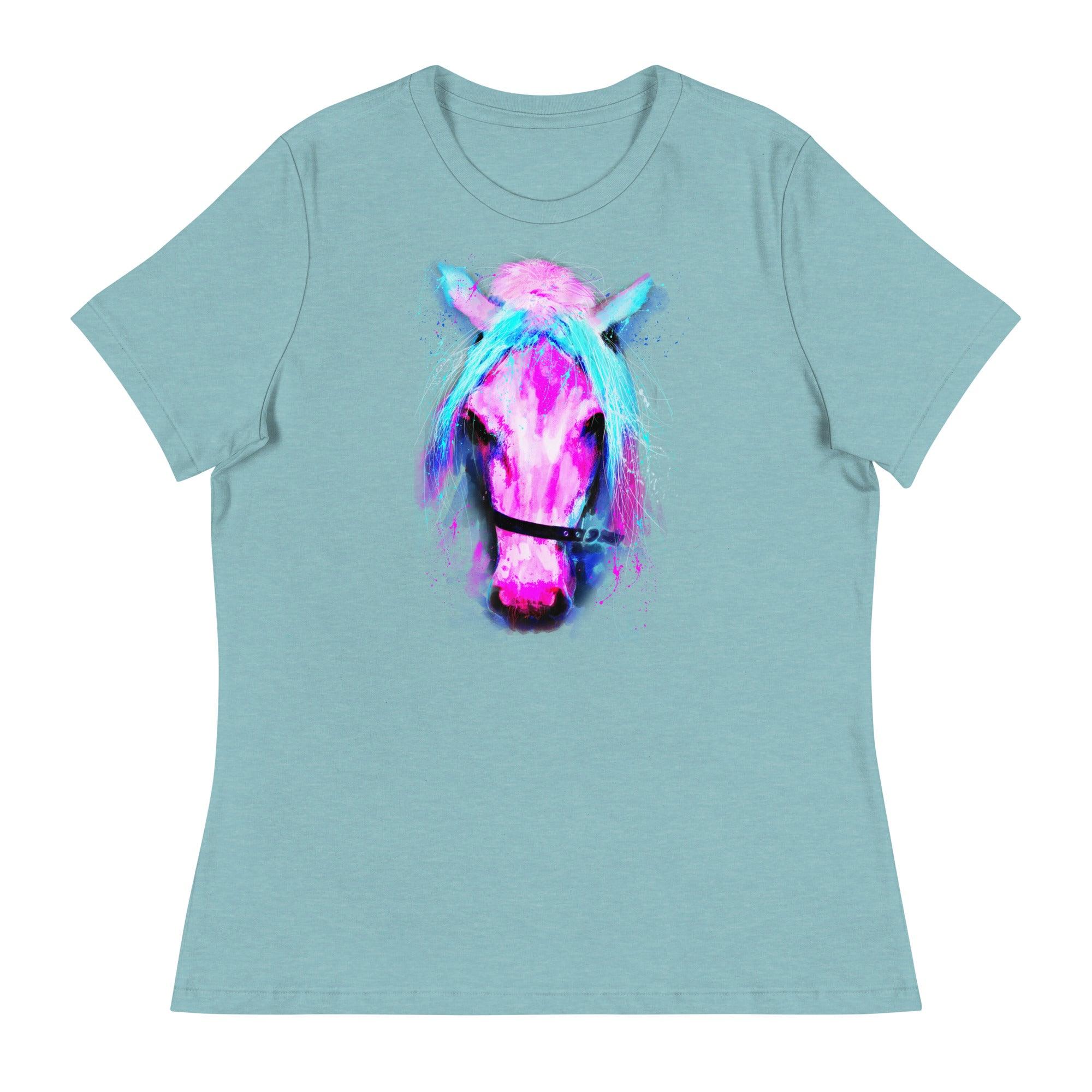 Pretty Pink Pony Relaxed T-Shirt - L & M Kee, LLC