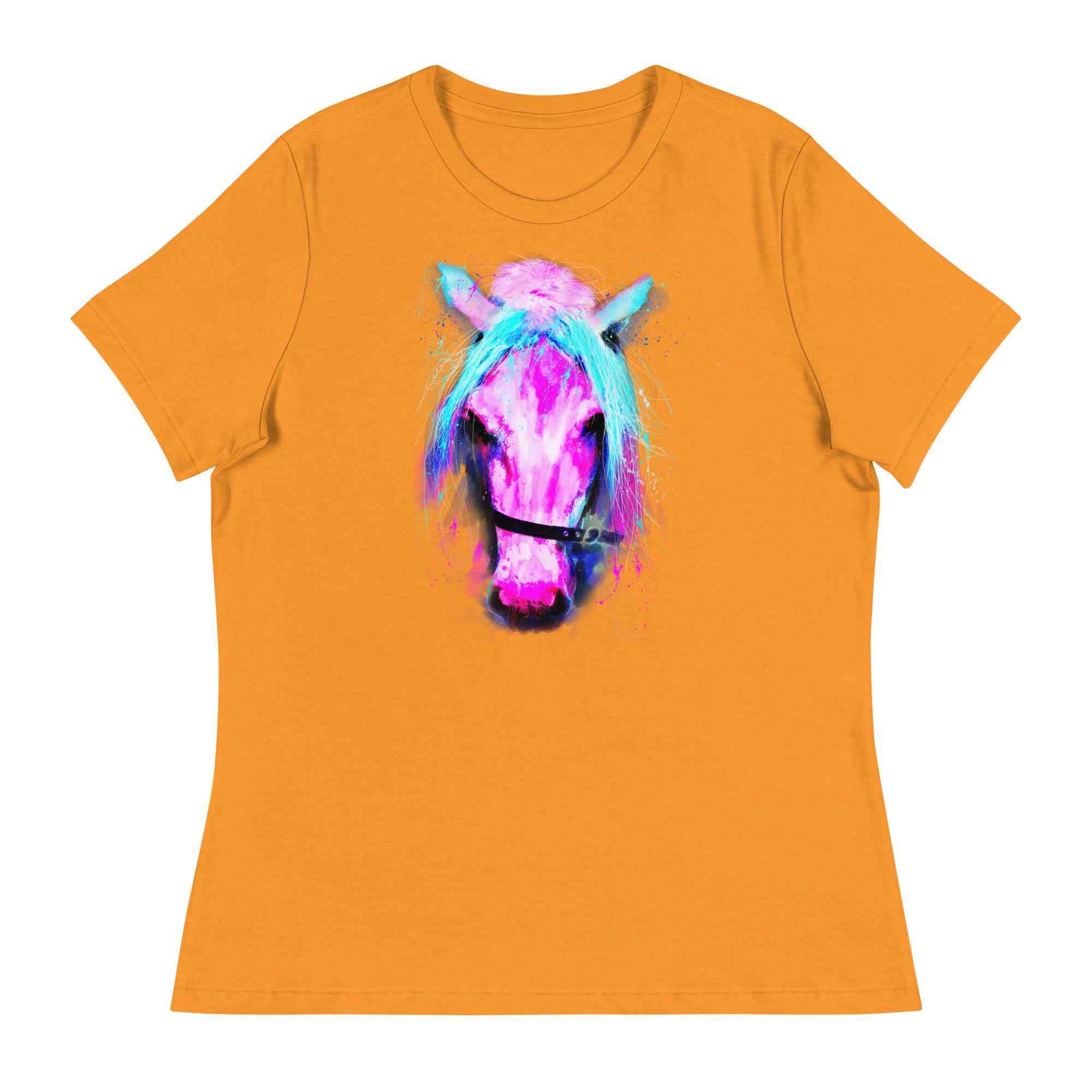 Pretty Pink Pony Relaxed T-Shirt - L & M Kee, LLC