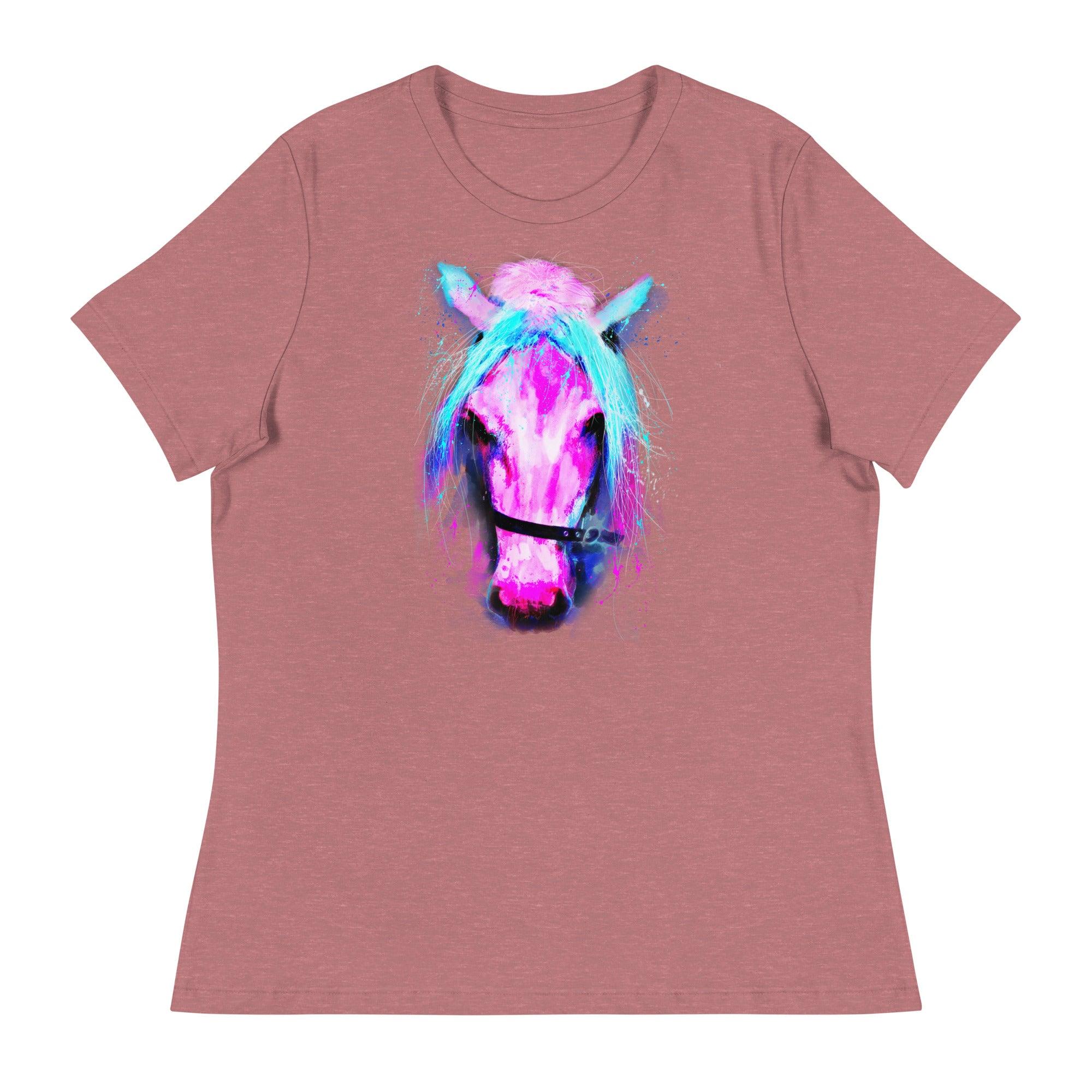 Pretty Pink Pony Relaxed T-Shirt - L & M Kee, LLC