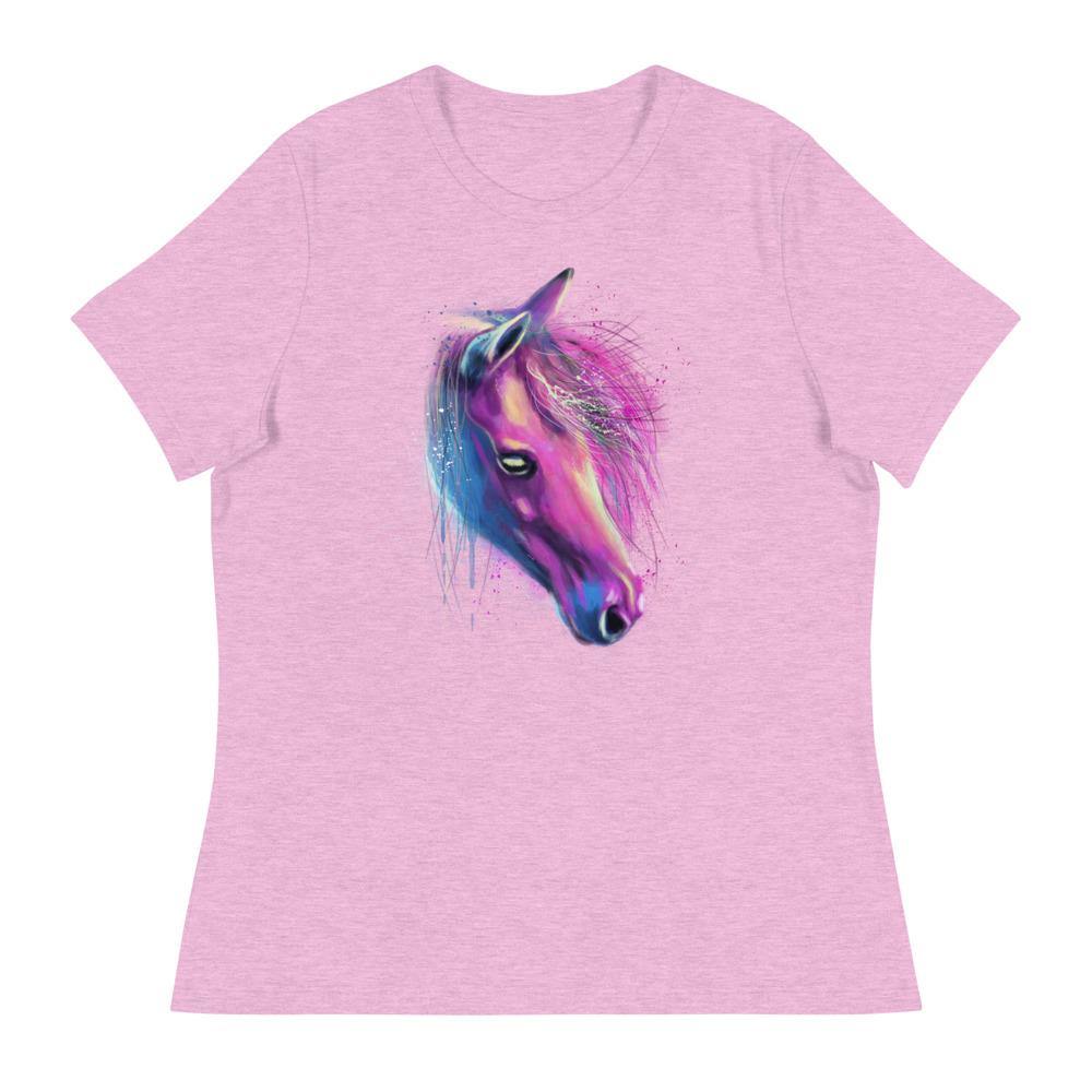 Pretty Pink Horse Head Women's Relaxed T-Shirt - L & M Kee, LLC