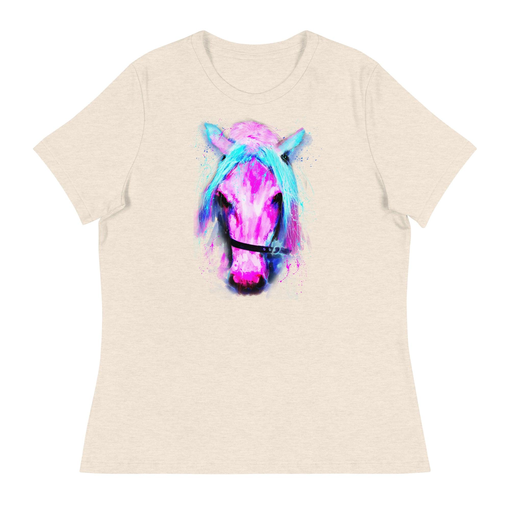 Pretty Pink Pony Relaxed T-Shirt - L & M Kee, LLC