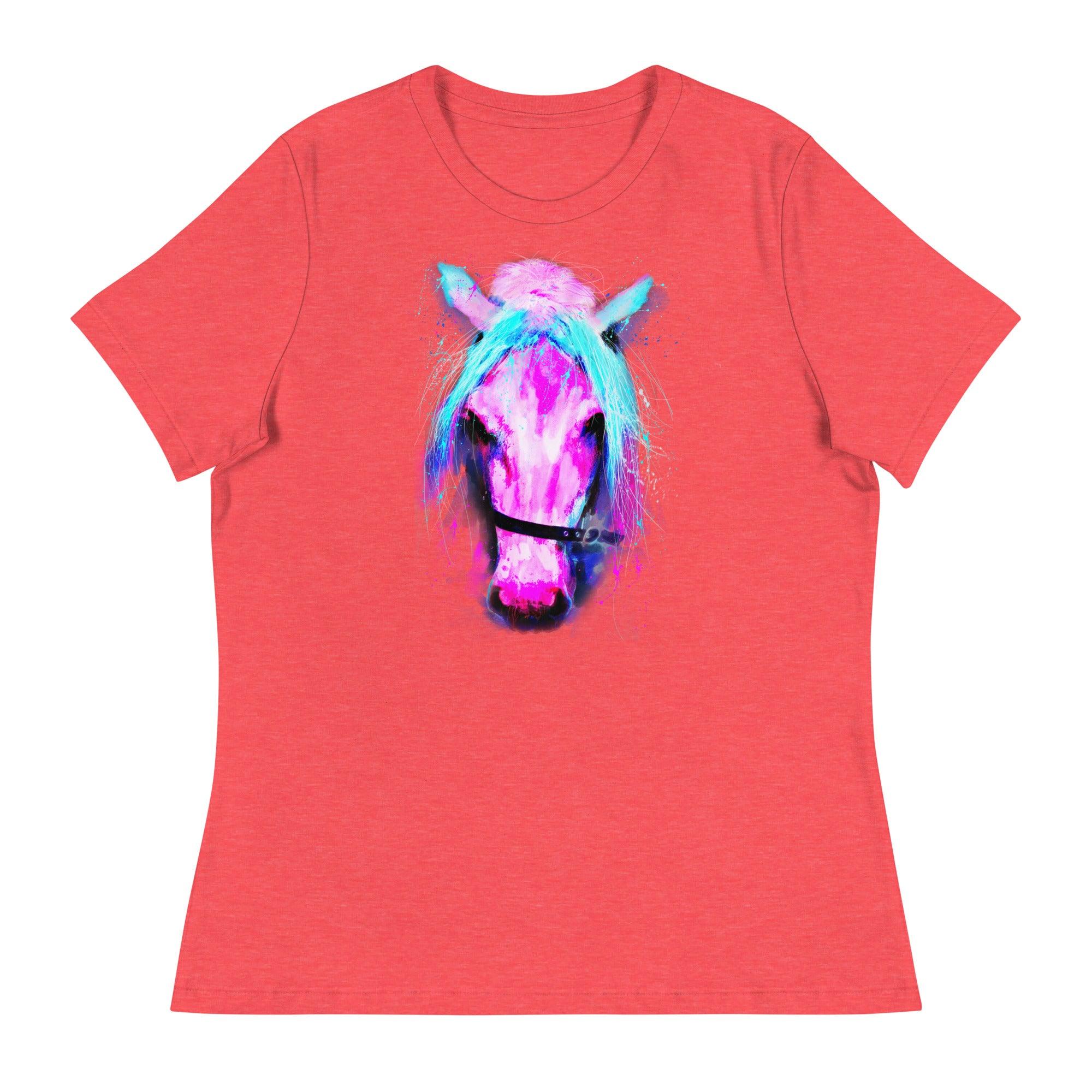 Pretty Pink Pony Relaxed T-Shirt - L & M Kee, LLC