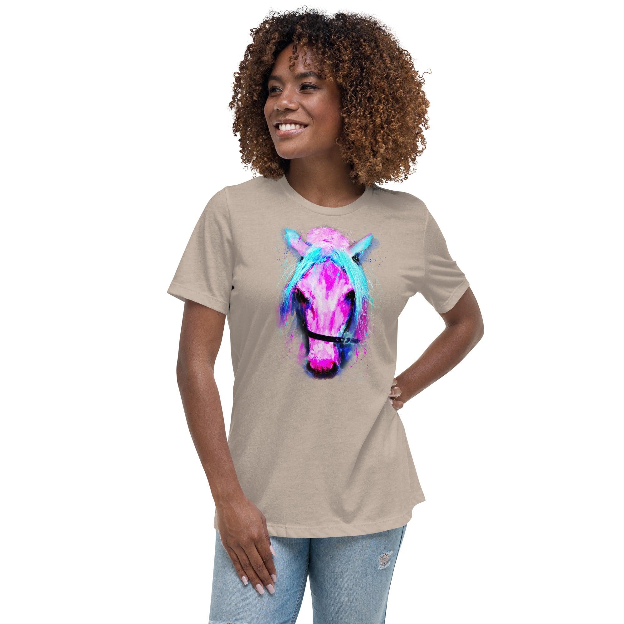 Pretty Pink Pony Relaxed T-Shirt - L & M Kee, LLC