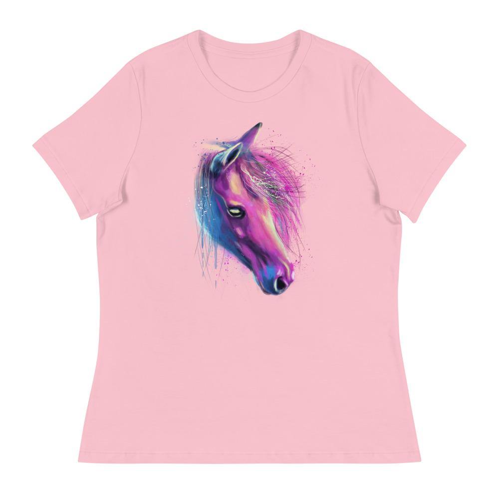 Pretty Pink Horse Head Women's Relaxed T-Shirt - L & M Kee, LLC