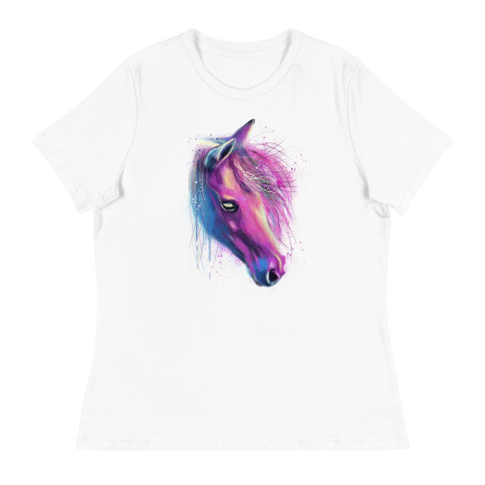 Pretty Pink Horse Head Women's Relaxed T-Shirt - L & M Kee, LLC